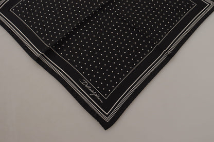 Dolce & Gabbana Black Polka Dots DG Logo Square Handkerchief