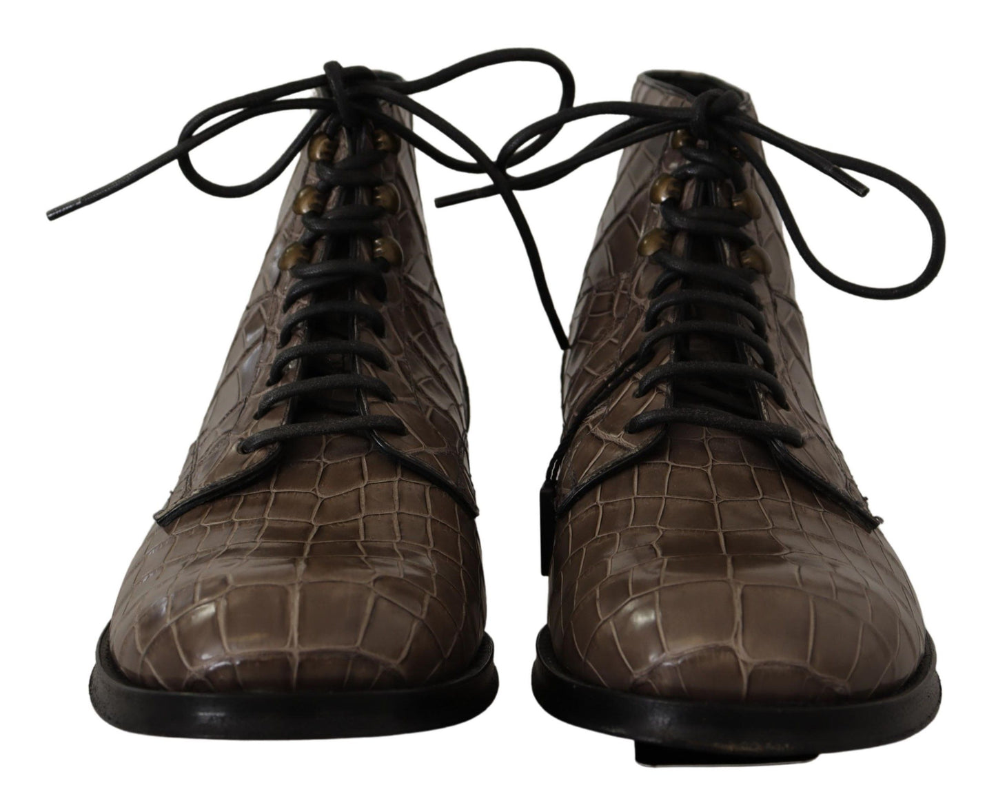 Dolce & Gabbana Elegant Crocodile Derby Brogue Boots