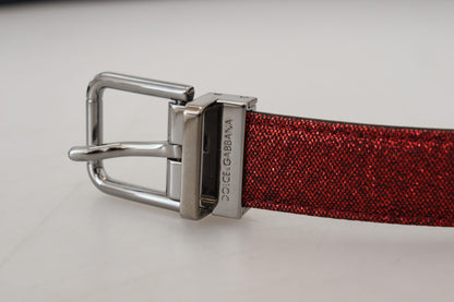 Dolce & Gabbana Elegant Red Leather Belt with Metal Buckle