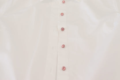 Dolce & Gabbana Elegant White Cotton Button-Up Blouse