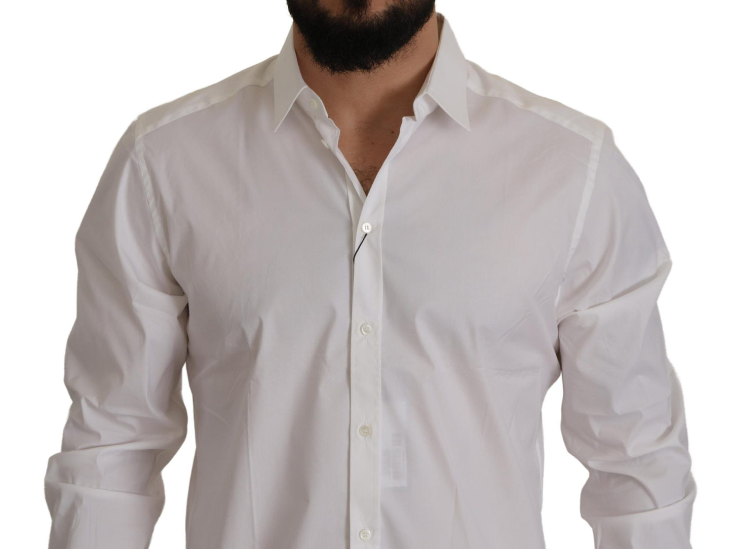 Dolce & Gabbana Elegant White Slim Fit Cotton Dress Shirt