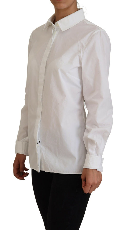 Dolce & Gabbana Elegant White Cotton Button-Up Top