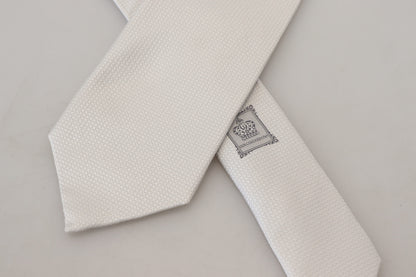 Dolce & Gabbana Elegant Off White Silk Tie