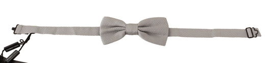 Dolce & Gabbana Silver Gray 100% Silk Adjustable Neck Papillon Bow Tie