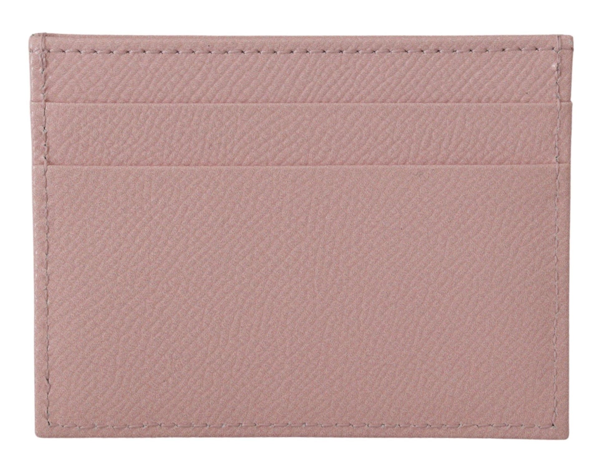 Dolce & Gabbana Chic Pink Leather Cardholder with Exclusive Print