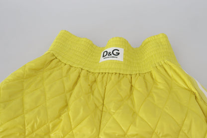 Dolce & Gabbana Chic High Waist Quilted Yellow Shorts