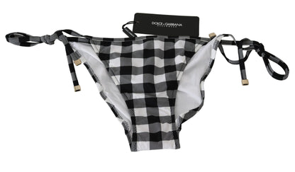 Dolce & Gabbana Checkered Monochrome Bikini Bottoms