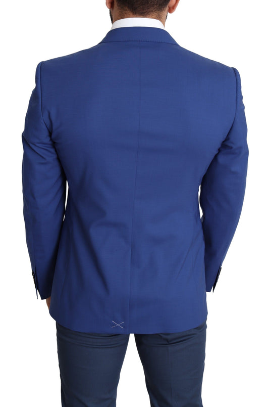 Dolce & Gabbana Exquisite Blue Wool Martini Blazer Jacket