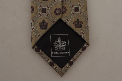 Dolce & Gabbana Elegant Silk Beige Necktie