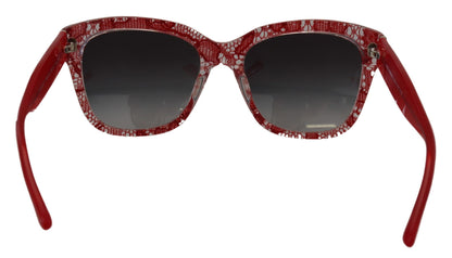 Dolce & Gabbana Elegant Red Lace-Insert Sunglasses