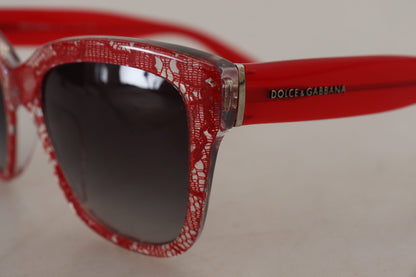 Dolce & Gabbana Elegant Red Lace-Insert Sunglasses