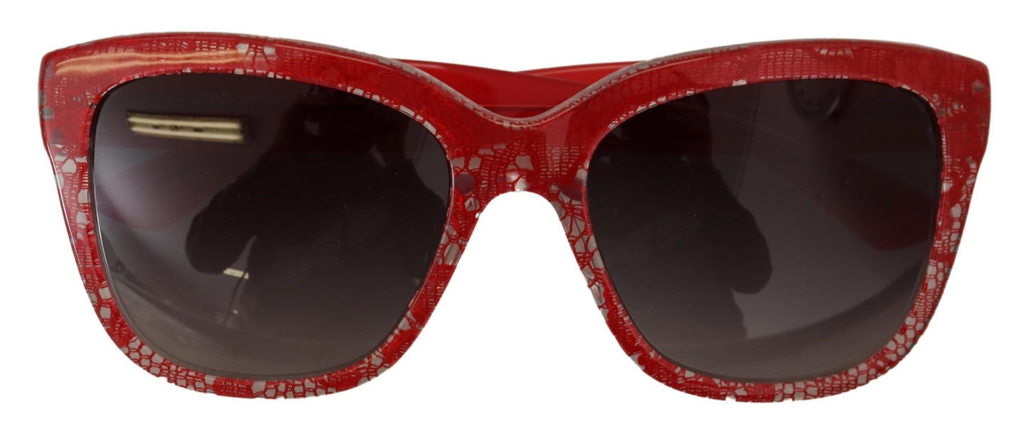 Dolce & Gabbana Elegant Red Lace-Insert Sunglasses