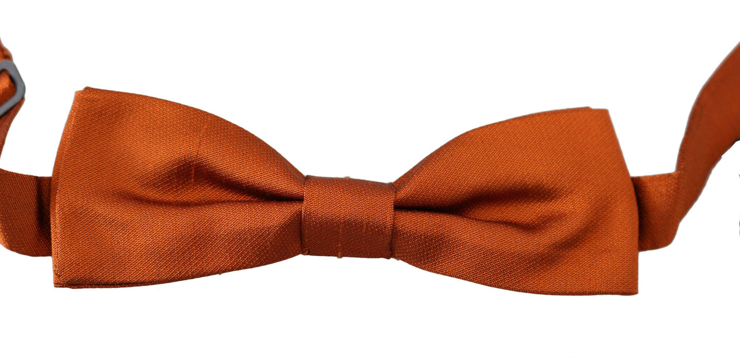 Dolce & Gabbana Exquisite Silk Bow Tie in Dark Orange