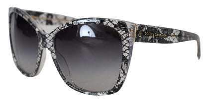 Dolce & Gabbana Chic White Lace Trimmed Sunglasses