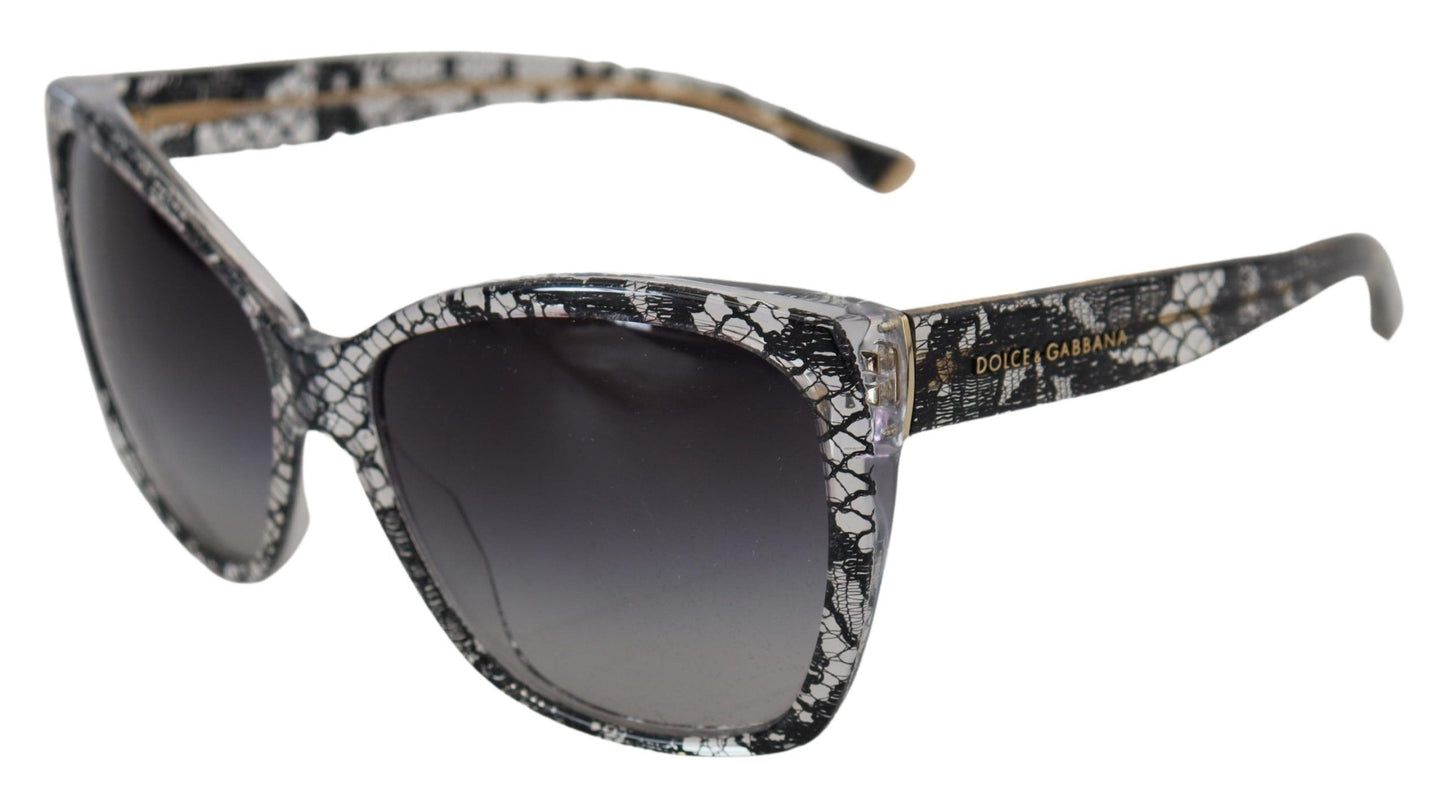 Dolce & Gabbana Chic White Lace Trimmed Sunglasses