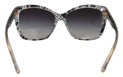 Dolce & Gabbana Chic White Lace Trimmed Sunglasses