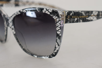 Dolce & Gabbana Chic White Lace Trimmed Sunglasses