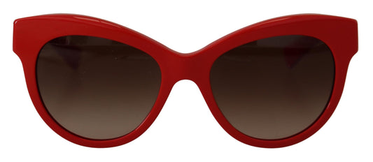 Dolce & Gabbana Elegant Red Mosaico Cat-Eye Sunglasses