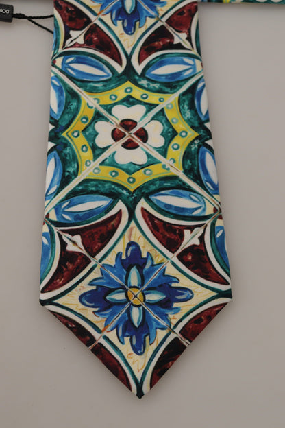 Dolce & Gabbana Multicolor Majolica Silk Tie