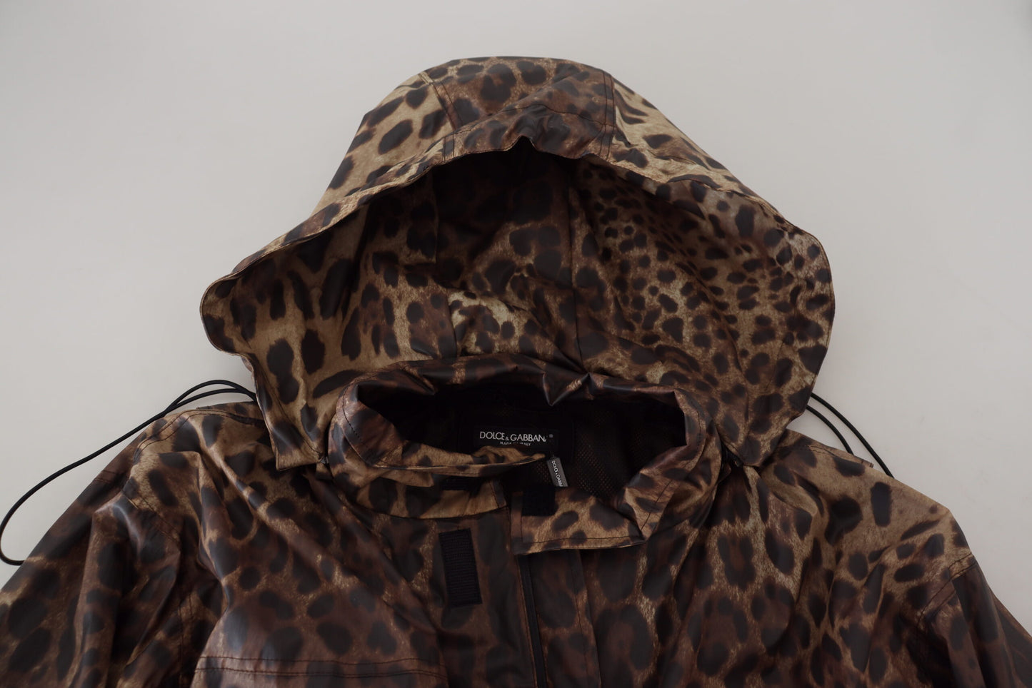 Dolce & Gabbana Elegant Leopard Print Hooded Jacket