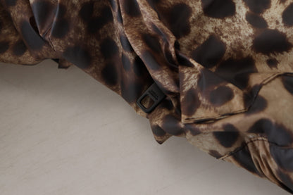 Dolce & Gabbana Elegant Leopard Print Hooded Jacket