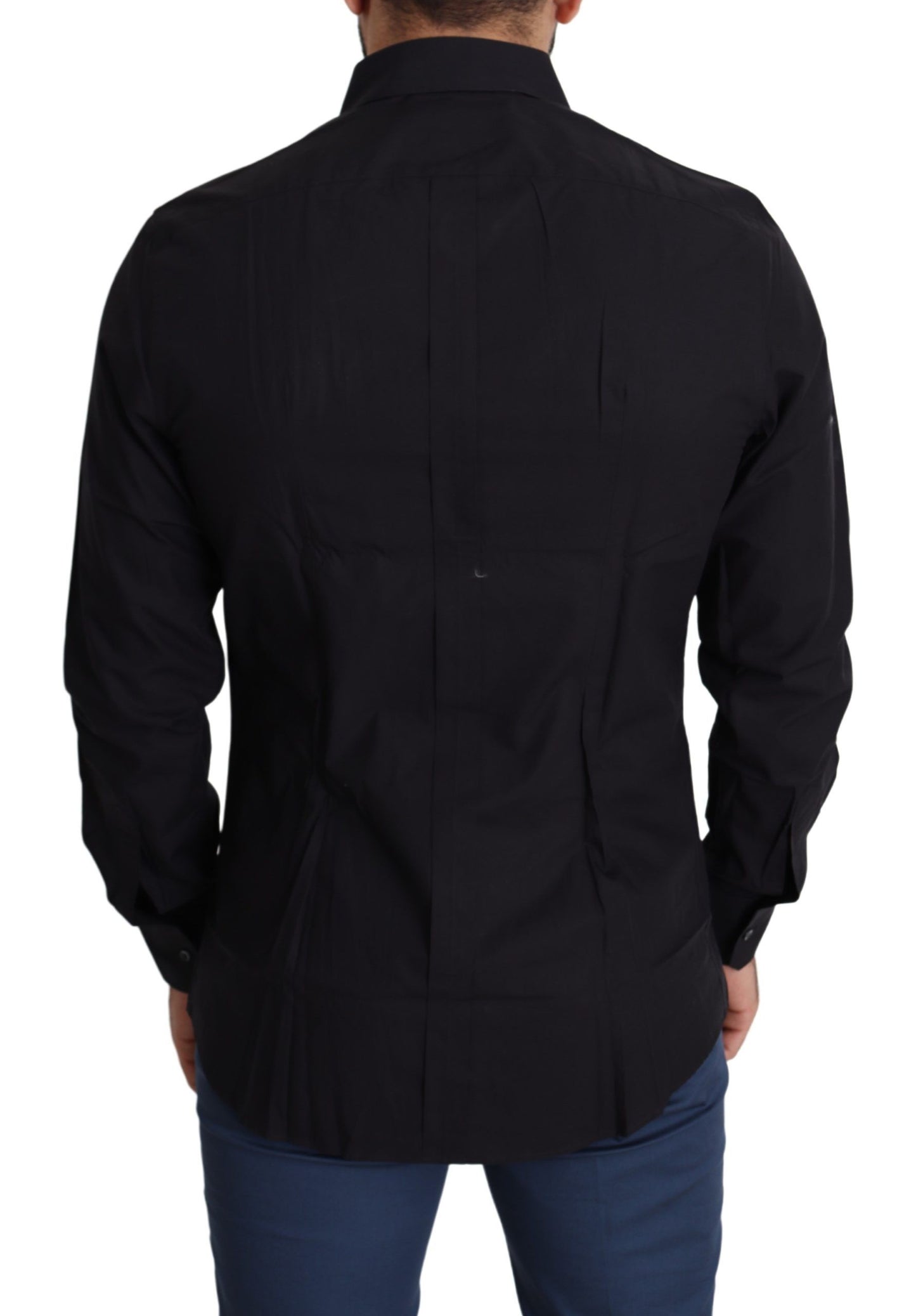 Dolce & Gabbana Sleek Black Cotton Dress Shirt