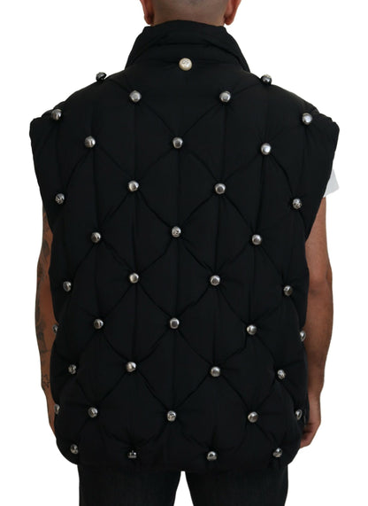 Dolce & Gabbana Elegant Black Sleeveless Vest Jacket