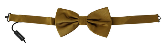 Dolce & Gabbana Elegant Mustard Silk Bow Tie