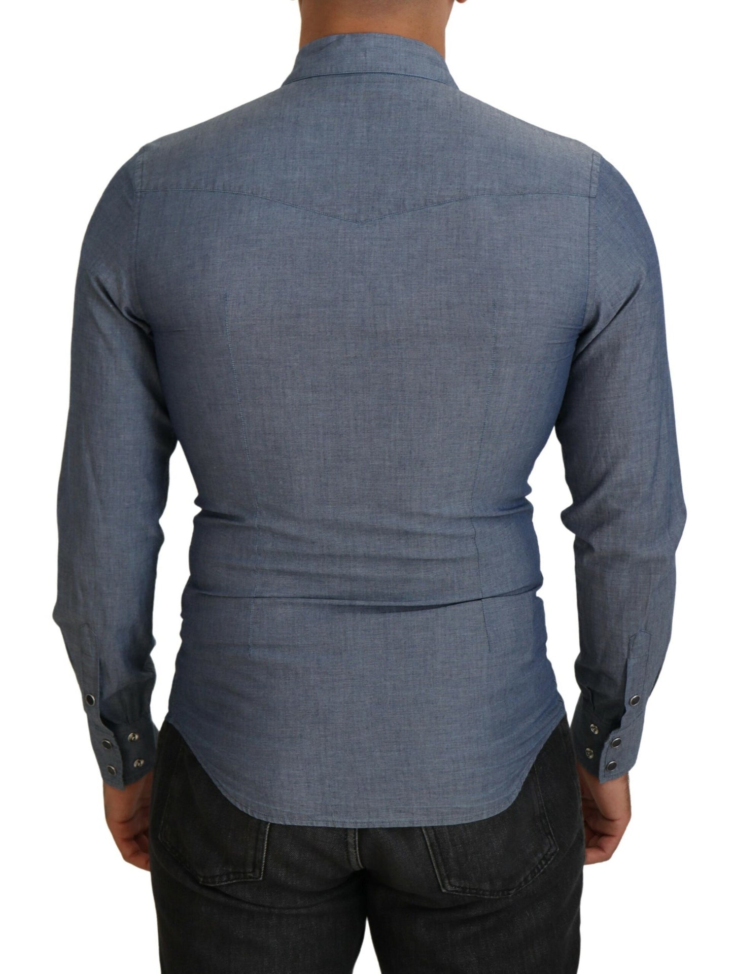 Dolce & Gabbana Elegant Casual Blue Cotton Shirt