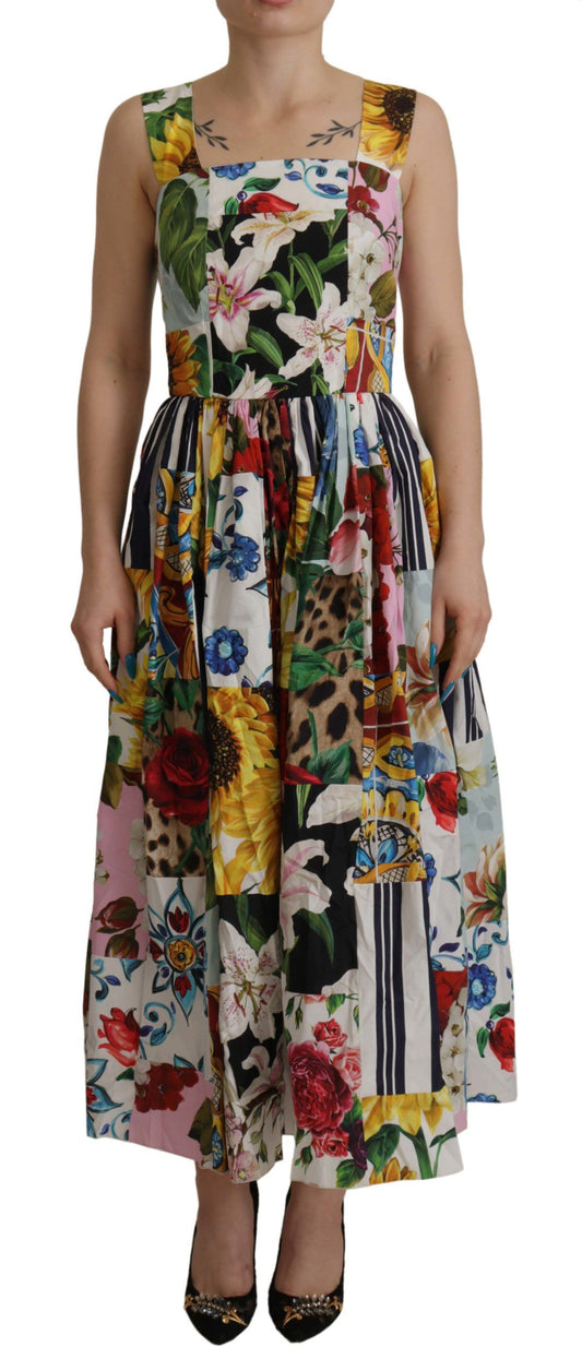 Dolce & Gabbana Elegant Floral A-Line Cotton Dress