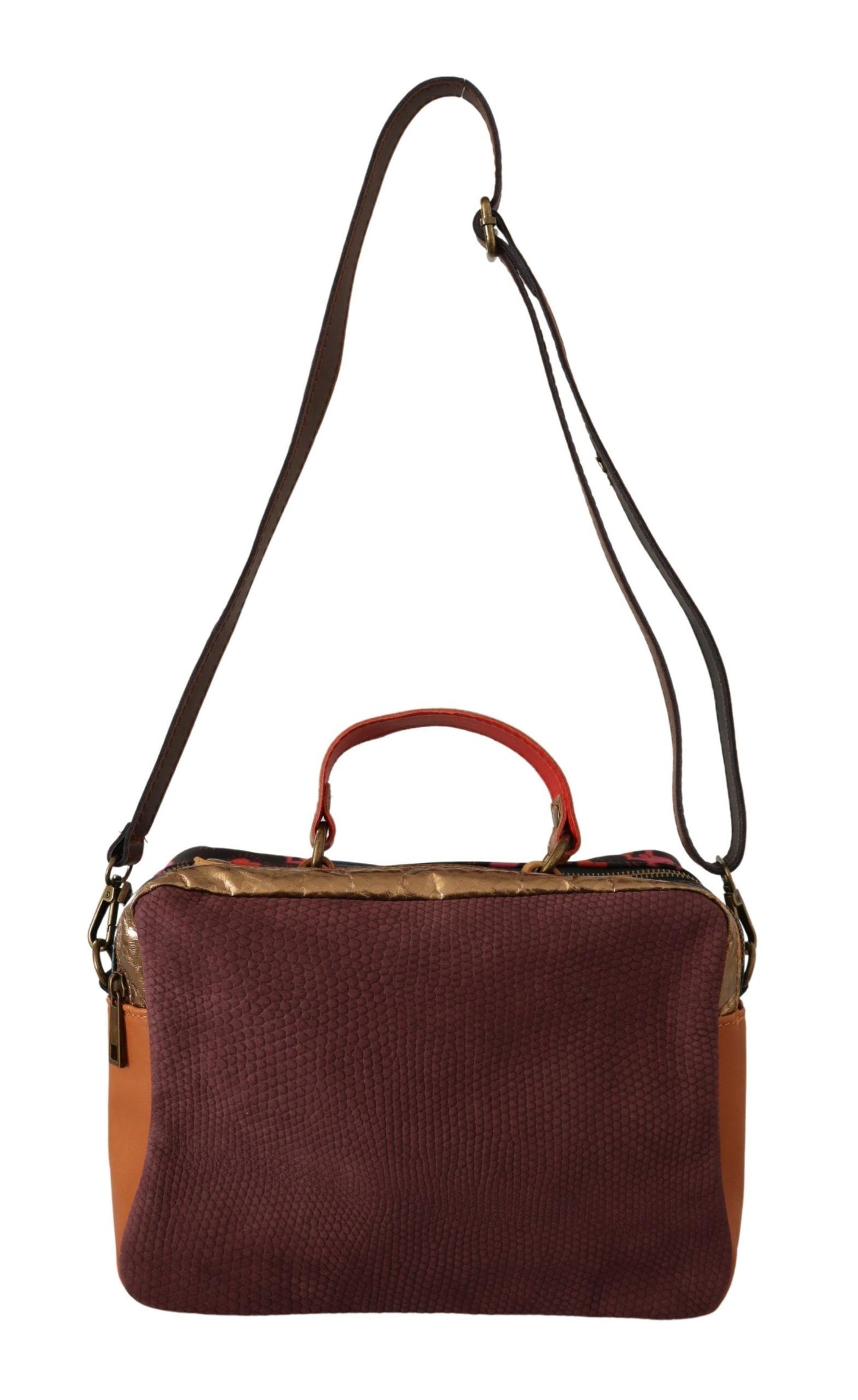 EBARRITO Multicolor Leather Shoulder Bag with Gold Details