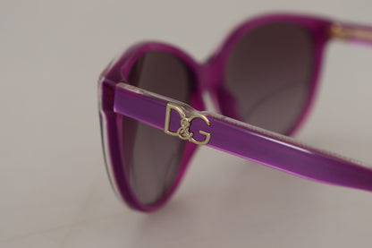 Dolce & Gabbana Chic Purple Acetate Round Sunglasses