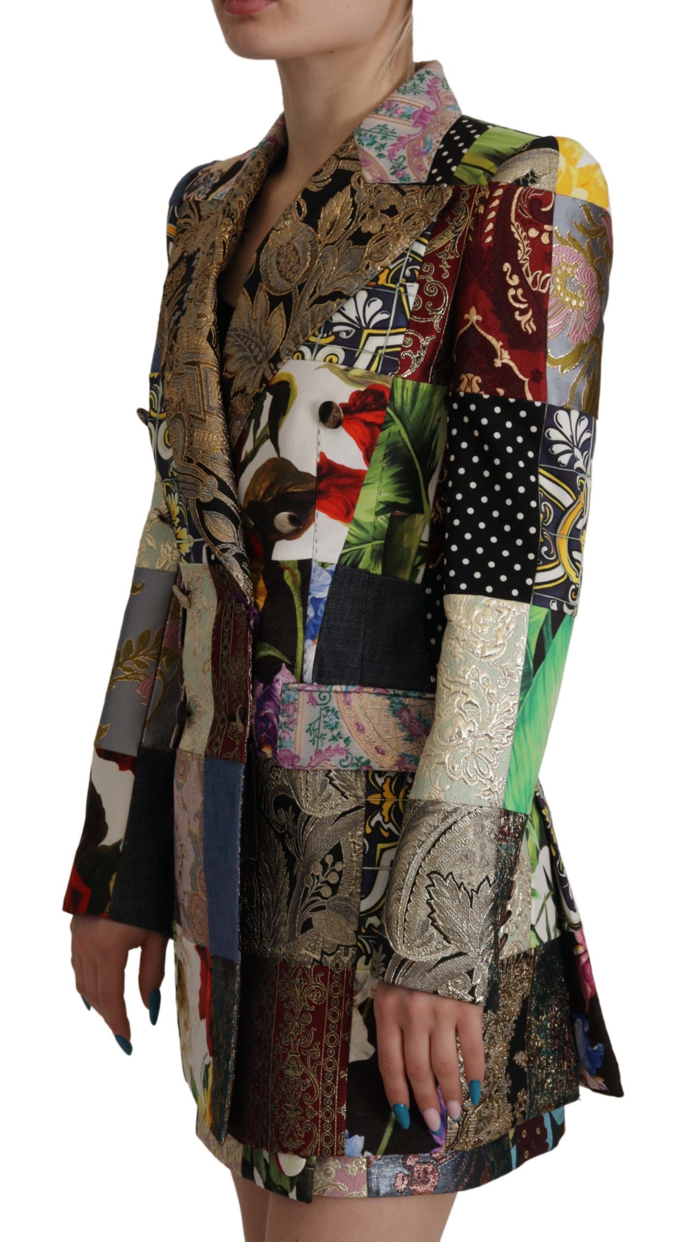 Dolce & Gabbana Elegant Multicolor Patchwork Blazer Jacket