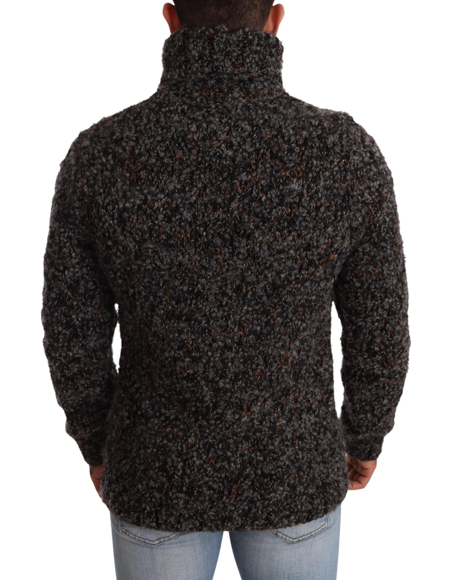 Dolce & Gabbana Gray Wool Blend Turtleneck Pullover Sweater