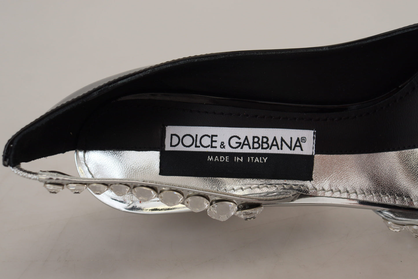 Dolce & Gabbana Elegant Crystals Embellished Leather Pumps