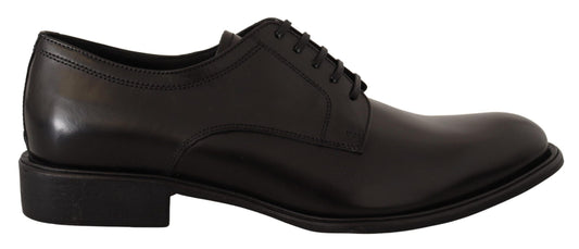 Dolce & Gabbana Elegant Black Leather Formal Derby Shoes