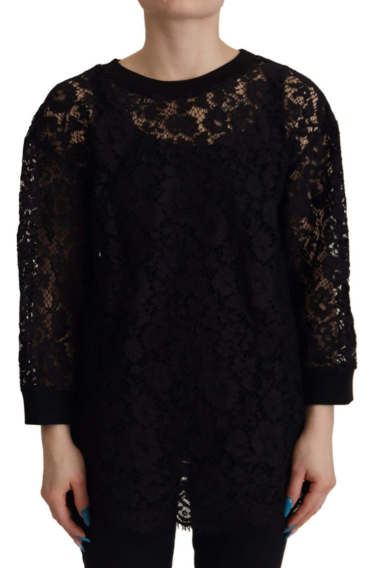 Dolce & Gabbana Elegant Black Long Sleeve Blouse Top