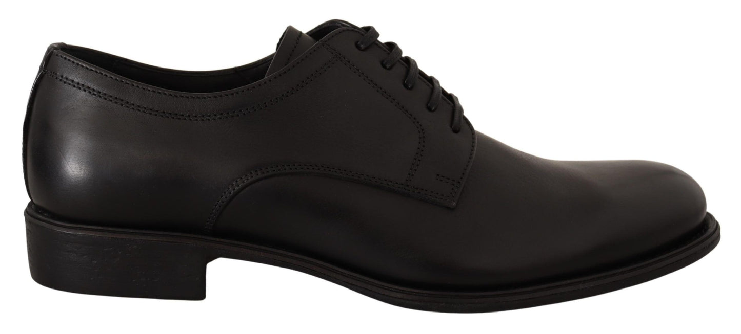 Dolce & Gabbana Black Leather Lace Up Mens Formal Derby Shoes