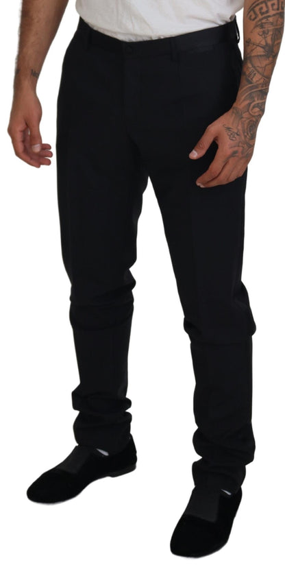 Dolce & Gabbana Black Wool Chino Dress Formal Pants