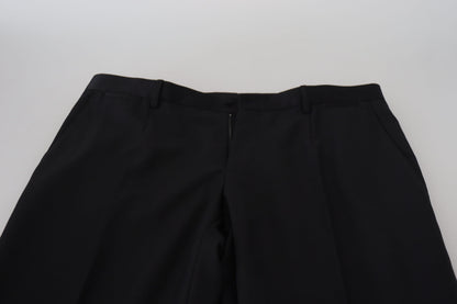 Dolce & Gabbana Black Wool Chino Dress Formal Pants