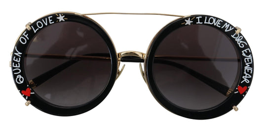 Dolce & Gabbana Elegant Black Gold Gradient Sunglasses