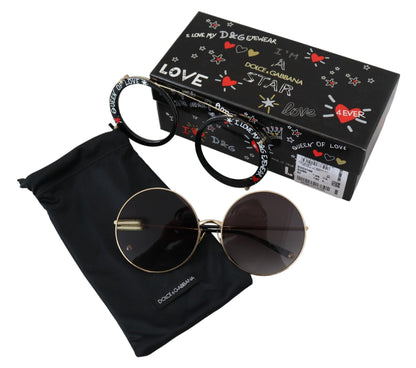 Dolce & Gabbana Elegant Black Gold Gradient Sunglasses