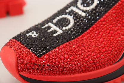 Dolce & Gabbana Exquisite Red Sorrento Slip-On Sneakers