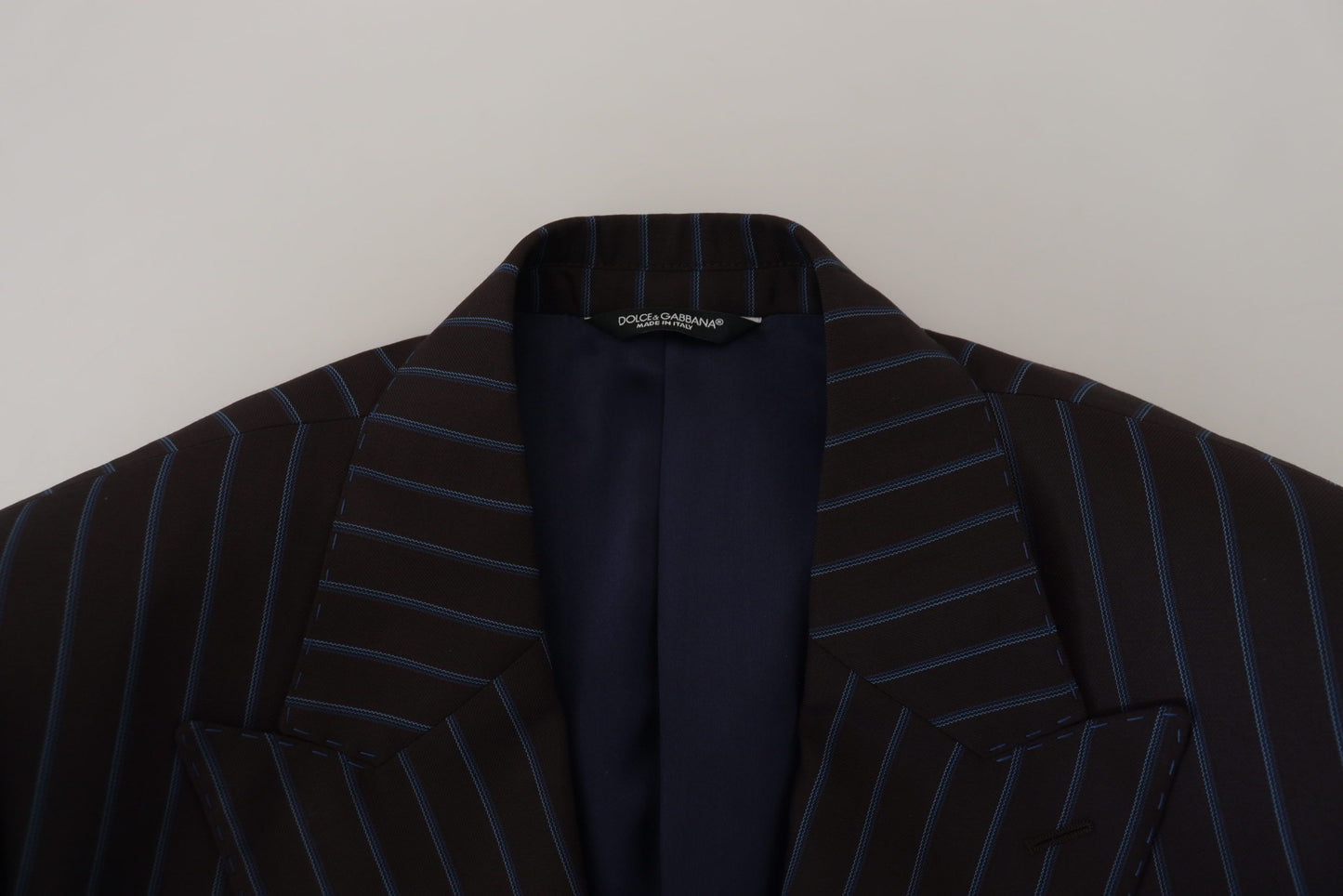 Dolce & Gabbana Elegant Black Striped Virgin Wool Suit