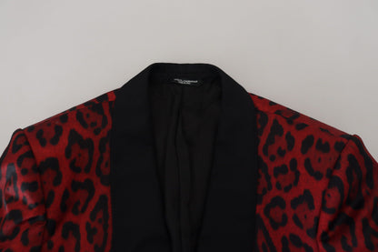 Dolce & Gabbana Radiant Red Leopard Print Three Piece Suit