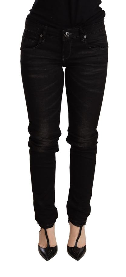 Acht Black Low Waist Skinny Denim Trouser