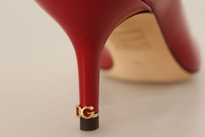 Dolce & Gabbana Red Patent Leather Kitten Heels Pumps Shoes