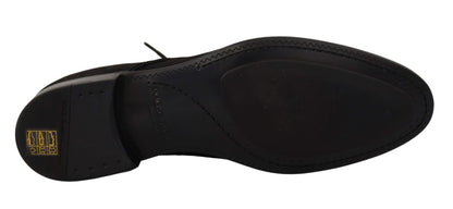 Dolce & Gabbana Elegant Black Leather Derby Dress Shoes