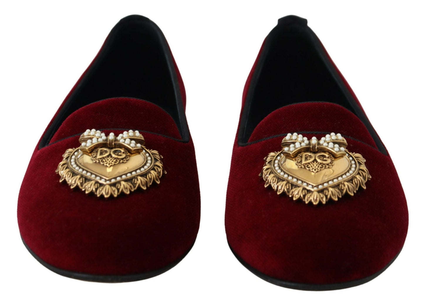 Dolce & Gabbana Bordeaux Velvet Slip-On Loafers Flats Shoes