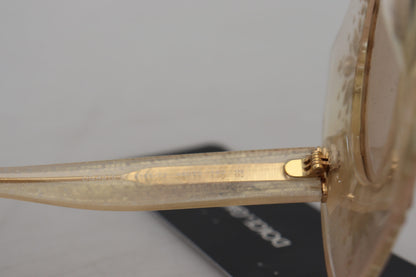 Dolce & Gabbana Elegant Beige Embellished Sunglasses